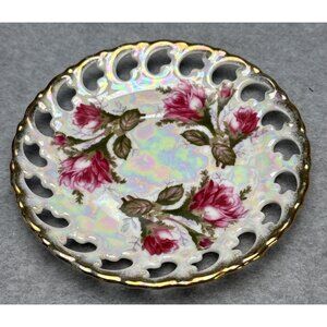 Royal Sealy China Decorative Plate with Floral Design from Japan 1970s